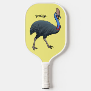 Raquette De Pickleball Bande dessinée d'oiseau joyeux