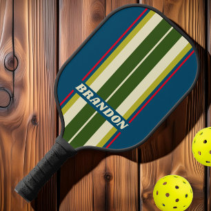 Raquette De Pickleball Bandes de planche de rugby rétro avec nom