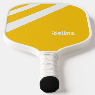 Raquette De Pickleball Bandes diagonales blanches sur la pagaie orange pi