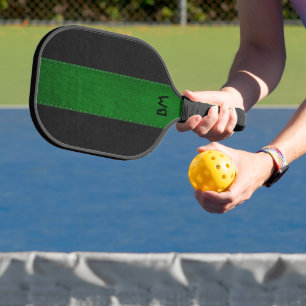 Raquette De Pickleball Bandes en cuir noir et vert