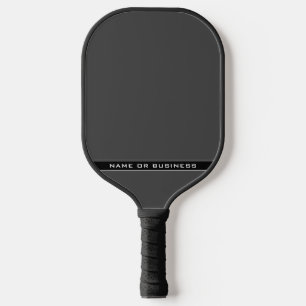 Raquette De Pickleball Bandes modernes de texte personnalisées   Gris noi
