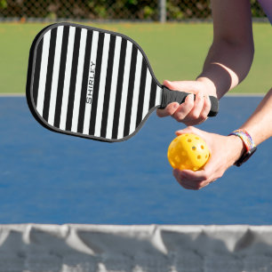 Raquette De Pickleball Bandes noires et blanches de Shirley Taylor
