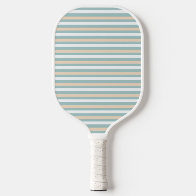 Raquette De Pickleball Bandes pastel bleues, blanches et bleues (Recto)