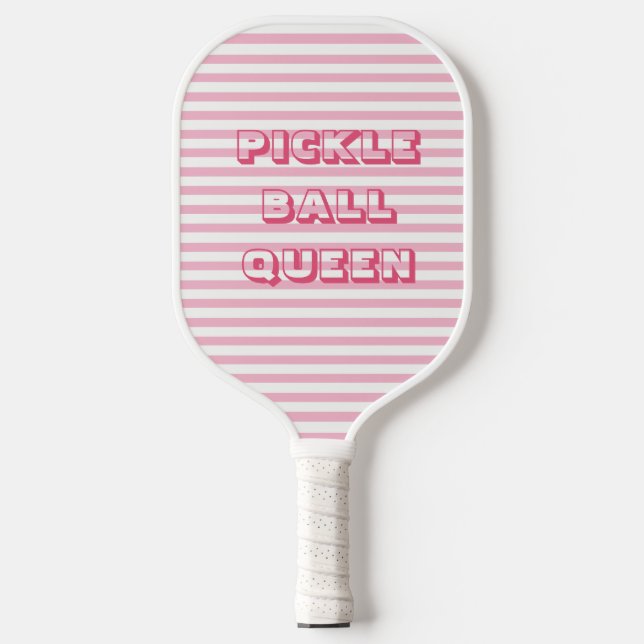 Raquette De Pickleball Bandes roses | Pickle Ball Queen (Recto)