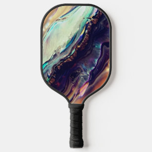 Raquette De Pickleball Bandes tourbillonnantes multicolores de roche igné