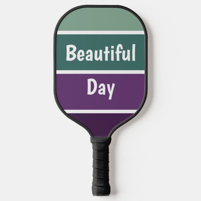 Raquette De Pickleball Bandes Vertes Et Violettes (Recto)