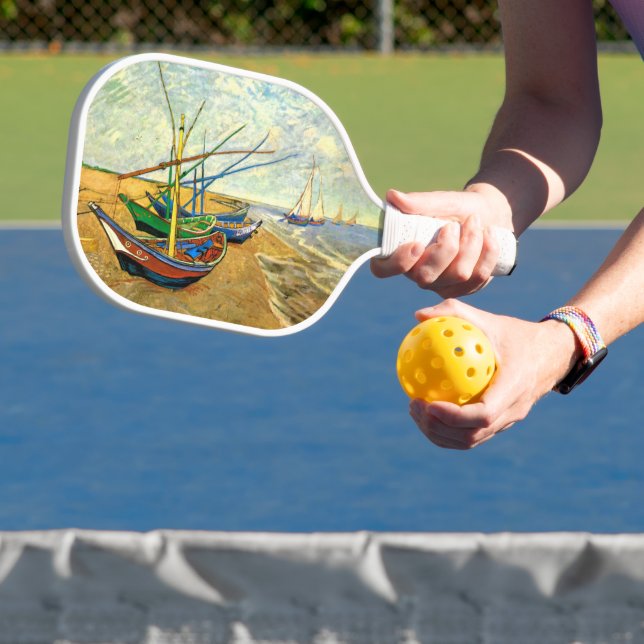 Raquette De Pickleball Bateaux de pêche sur la plage à Saintes-Maries par (Insitu)