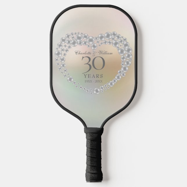 Raquette De Pickleball Beau Pearl 30e anniversaire de Mariage (Recto)