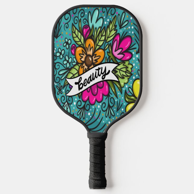 Raquette De Pickleball Beauté de l'oreiller avec fleurs (Recto)