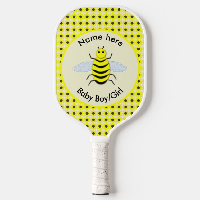 Raquette De Pickleball Bébé jaune mignon abeille Genre Révéler Neutre Per (Recto)