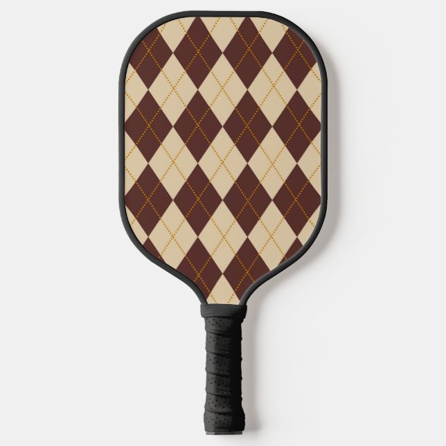 Raquette De Pickleball Beige Brown Automne Jacquard d'automne Diamant Mot (Recto)