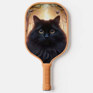 Raquette De Pickleball Belle Fluffy Chat Noir avec yeux or
