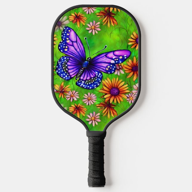 Raquette De Pickleball Belle prairie à papillon pourpre (Recto)