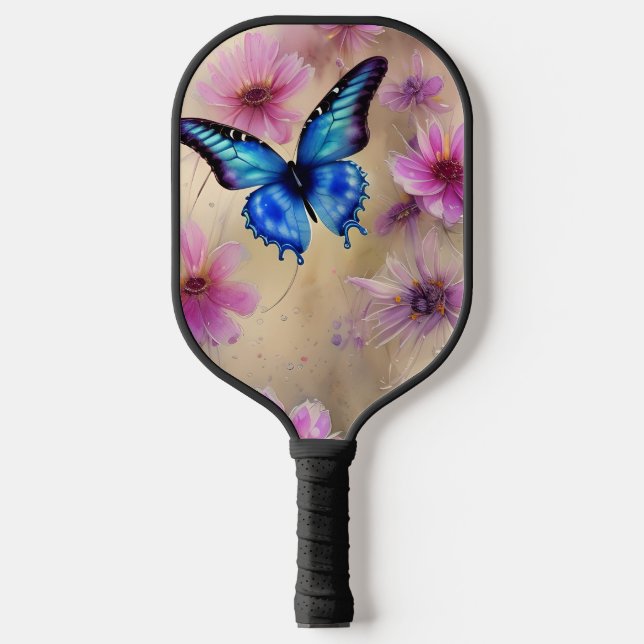 Raquette De Pickleball Belles fleurs et papillon (Recto)