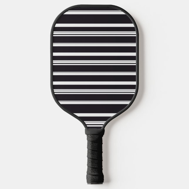 Raquette De Pickleball Belles rayures blanches noires (Recto)