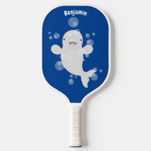 Raquette De Pickleball Béluga mignon bulles dessin de dessin animé
