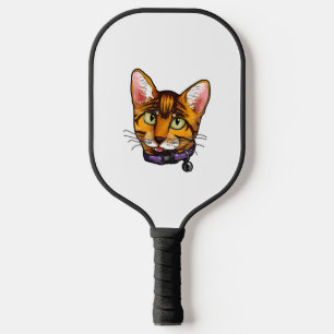 Raquette De Pickleball Bengale chat Chats Kitty Cartoon Visage Aimer doux