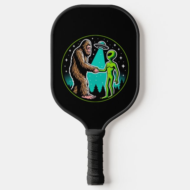 Raquette De Pickleball Bigfoot Alien Alliance - Funny Scifi Cryptid (Recto)