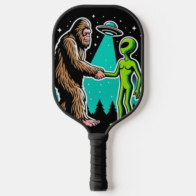Raquette De Pickleball Bigfoot rencontre un Alien (Recto)