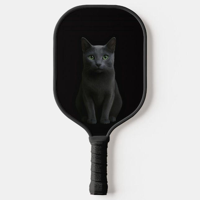 Raquette de Pickleball Black 4 Luxe, Chat Bleu Rus (Verso)
