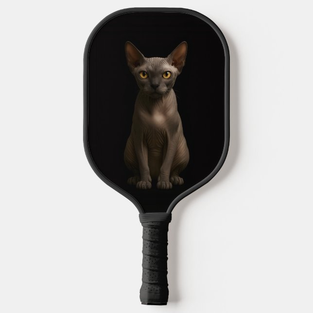 Raquette de Pickleball Black 4 Luxe, Chat Sphynx (Verso)