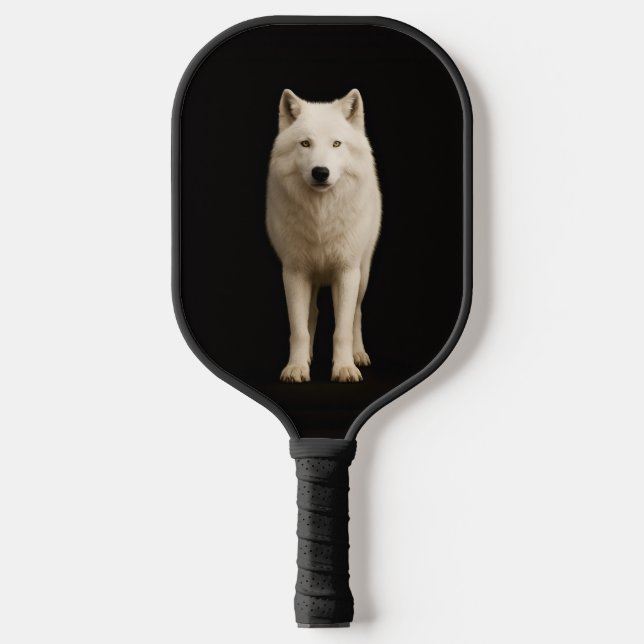 Raquette de Pickleball Black 4 Luxe, Loup Arctique (Recto)