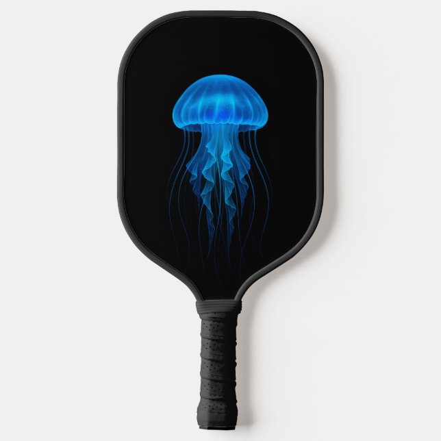 Raquette De Pickleball Black 4 Luxe Pickleball Paddle, Blue Jellyfish (Verso)