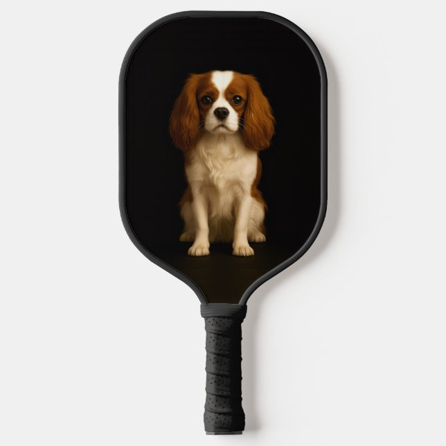 Raquette De Pickleball Black 4 Luxe Pickleball Paddle, Cavalier Spaniel (Recto)