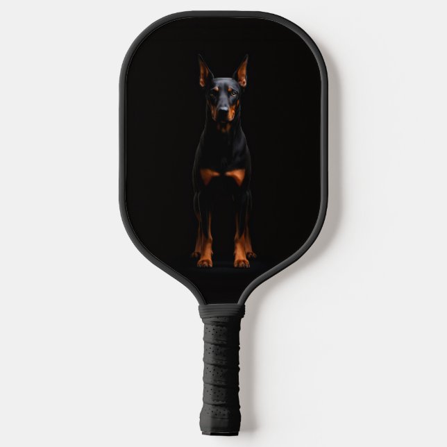 Raquette De Pickleball Black 4 Luxe Pickleball Paddle, Guardian Doberman (Verso)