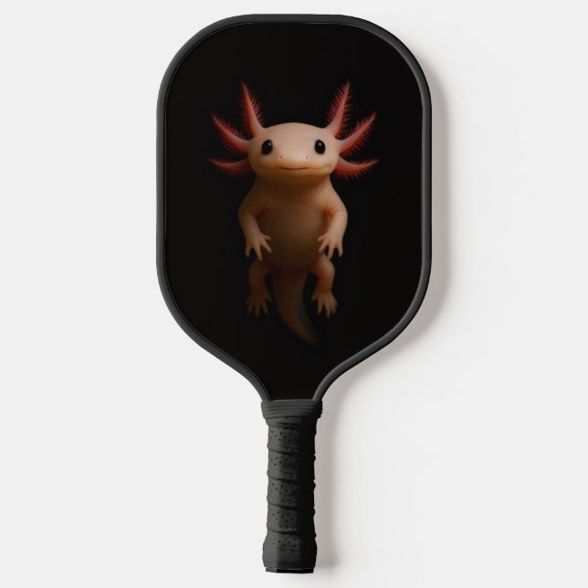 Raquette De Pickleball Black 4 Luxe Pickleball Paddle, Mexican Axolotl (Verso)