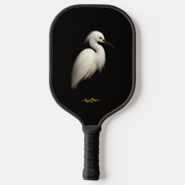 Raquette De Pickleball Black 4 Luxe Pickleball Paddle, Snowy Egret