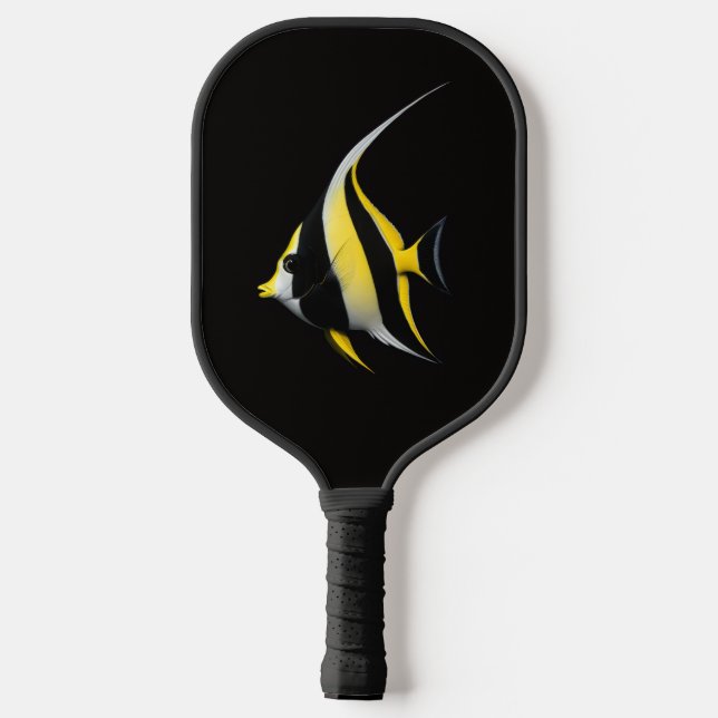 Raquette de Pickleball Black 4 Luxe, Poisson-ange  (Verso)