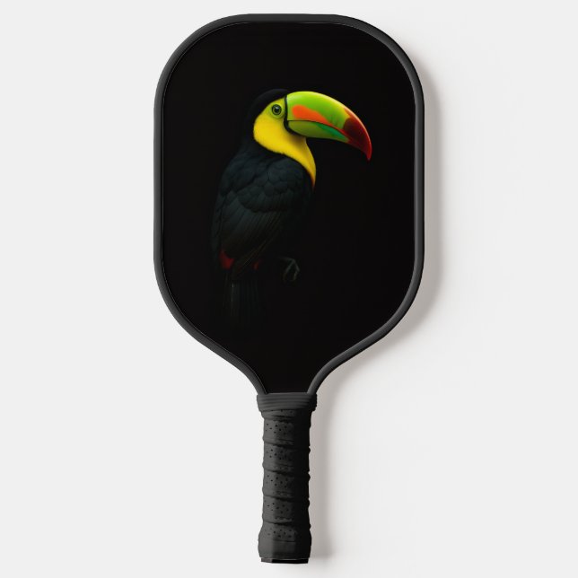 Raquette de Pickleball Black 4 Luxe, Toucan à Bec  (Verso)