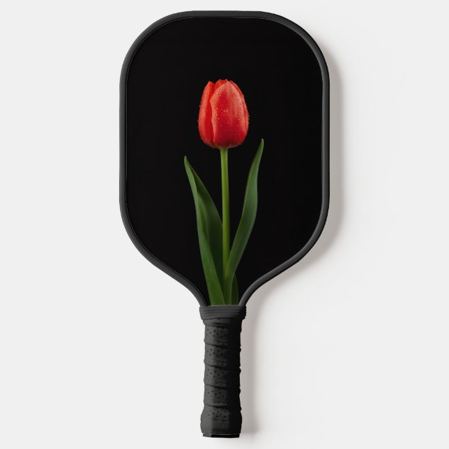 Raquette de Pickleball Black 4 Luxe, Tulipe Rouge  (Verso)