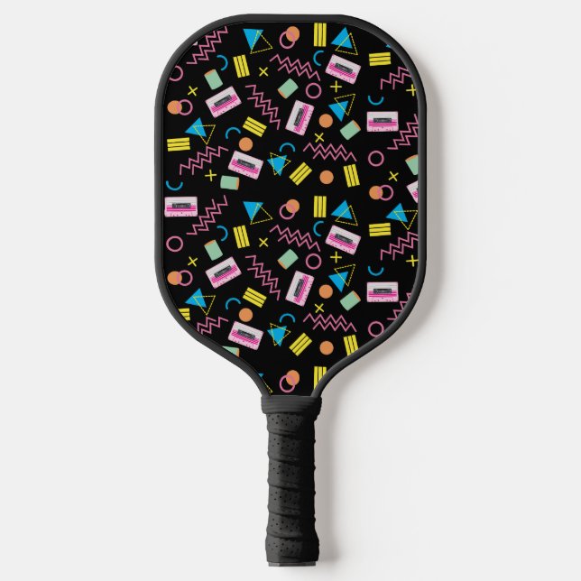Raquette De Pickleball Black Colorful 80's Motif (Recto)