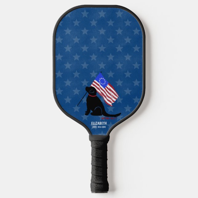 Raquette De Pickleball Black Lab American Flag Night Pickleball Paddle (Recto)