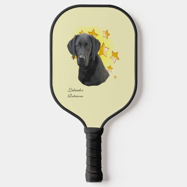 Raquette De Pickleball Black Labrador Retriever Dog est une étoile (Recto)