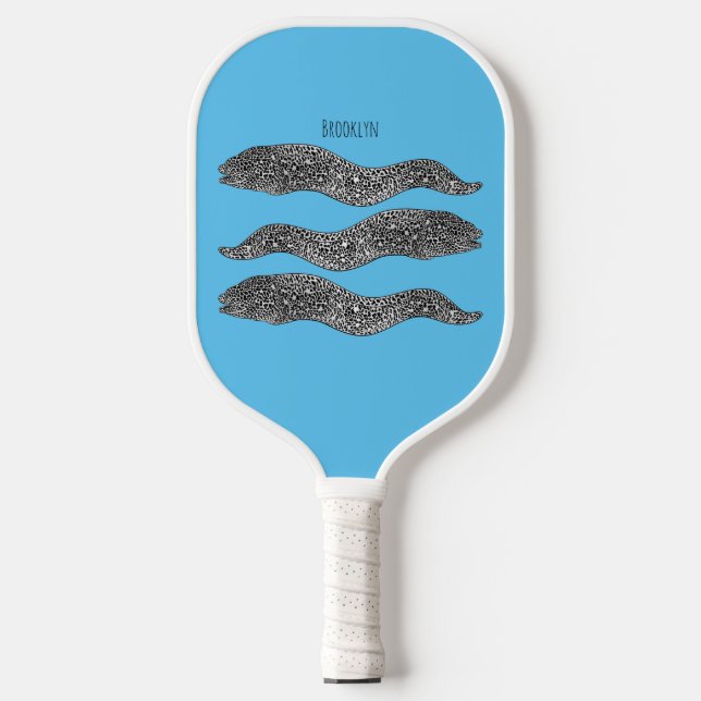 Raquette De Pickleball Black spotted moray eel cartoon (Recto)