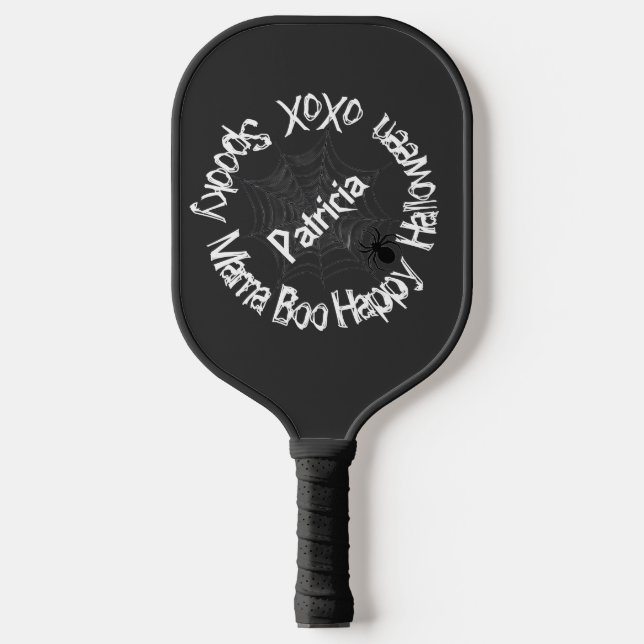 Raquette De Pickleball Black & White Halloween Éffrayant Mama Scandale Mo (Recto)