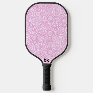 Raquette De Pickleball Blanc Vintage Paisley Motif rose clair