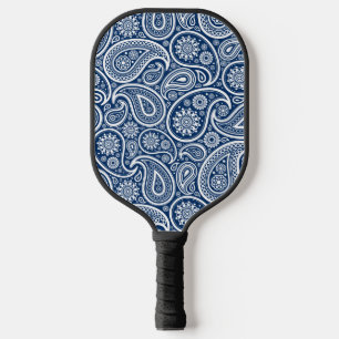 Raquette De Pickleball Blanc Vintage Paisley Motif sur Royal Blue