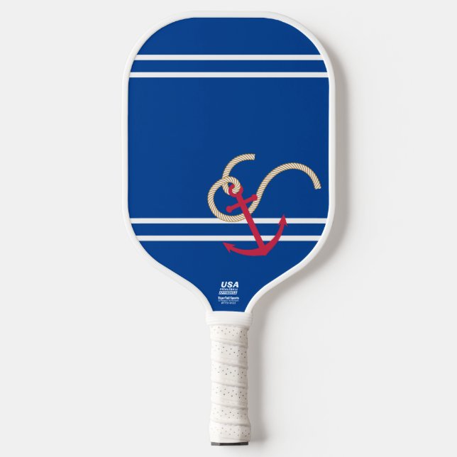 Raquette De Pickleball Blancs Et Ancre Rouge (Recto)