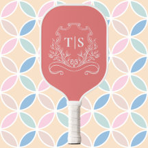 Blason Classique Féminin Initiale Monogramme Rose