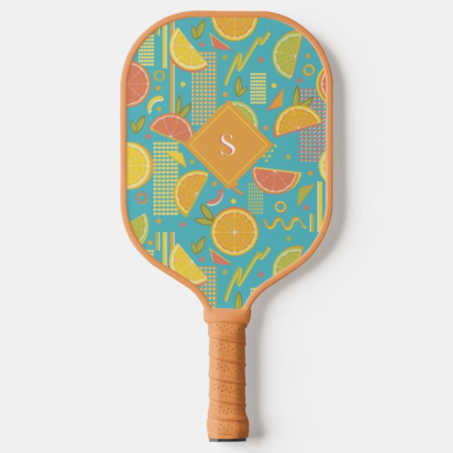 Raquette De Pickleball Bleu 80's Citrus Fruit Slices (Recto)