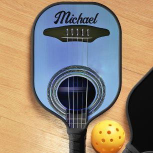 Raquette De Pickleball Bleu Acoustique Guitare Guitariste Nom de l'instru