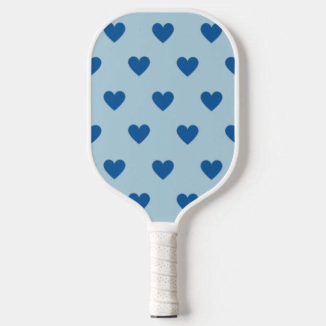 Raquette De Pickleball Bleu mignon simple Motif de coeur (Recto)