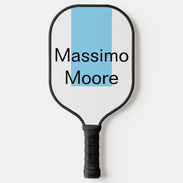Raquette De Pickleball Bleu Noir Blanc Simple Élégant Propre Nom (Recto)