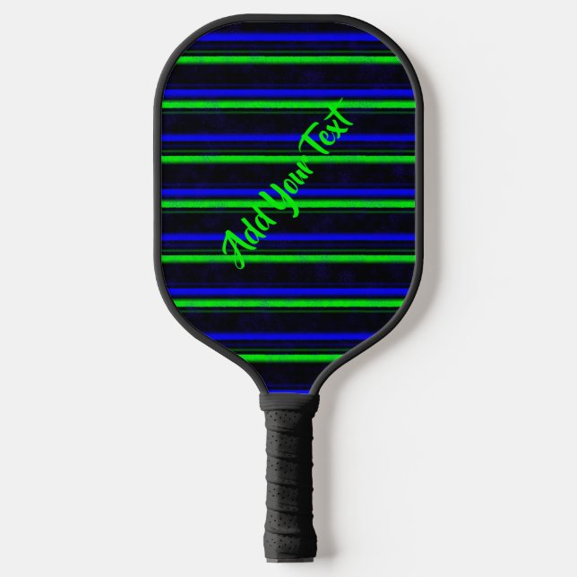 Raquette De Pickleball Bleu Noir Grandes Vertes (Recto)