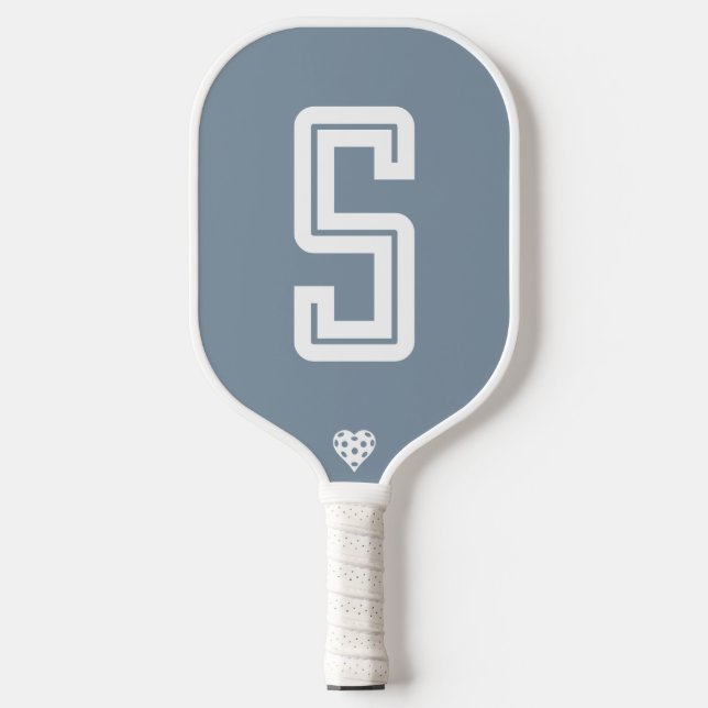 Raquette de Pickleball Bleu Poussiéreux Initiale M (Recto)