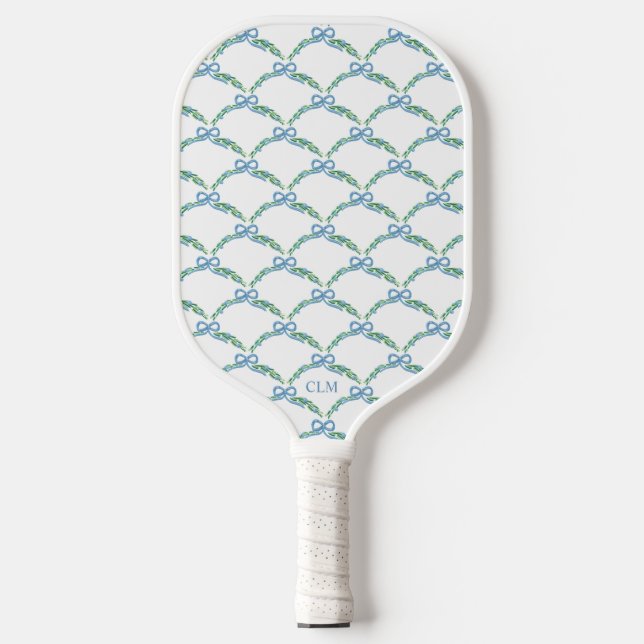 Raquette De Pickleball Blue Bows and Beaus Coastal Garland (Recto)